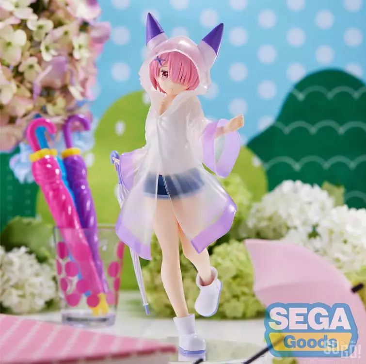 SEGA Re:Zero - Ram Rainy Day Ver. - Figura SPM Da Collezione Con Base Inclusa - 3