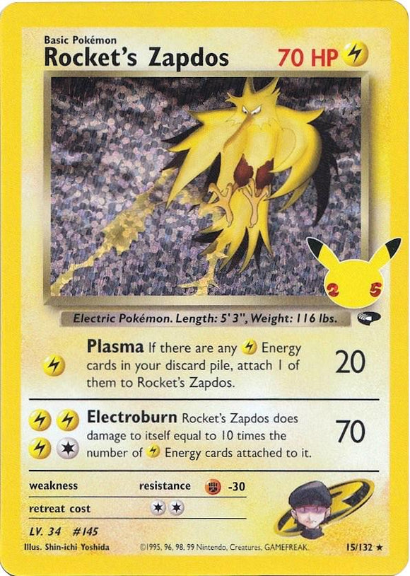 Rocket's Zapdos 015/132 Celebration