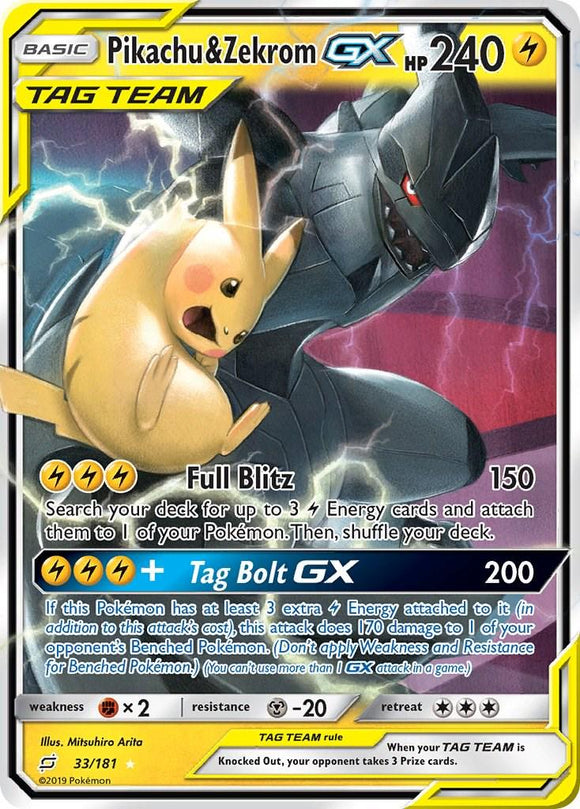 Pikachu & Zekrom GX 033/181