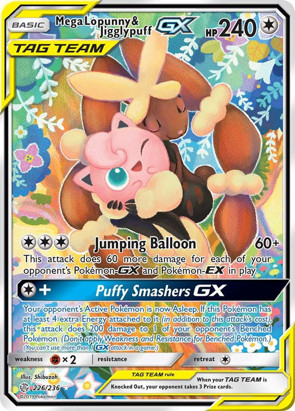 MEGA LOPUNNY & JIGGLYPUFF GX 226/236 ( LIGHT PLAYED)