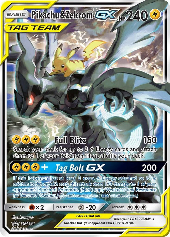 Pikachu & Zekrom GX SM168