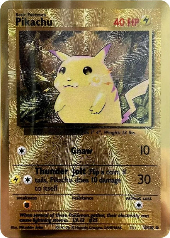 Pikachu 058/102 Metal Card has paint chips