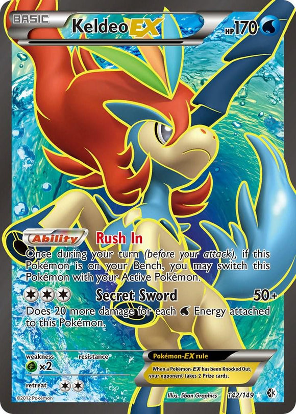 Keldeo EX 142/149 Light Played