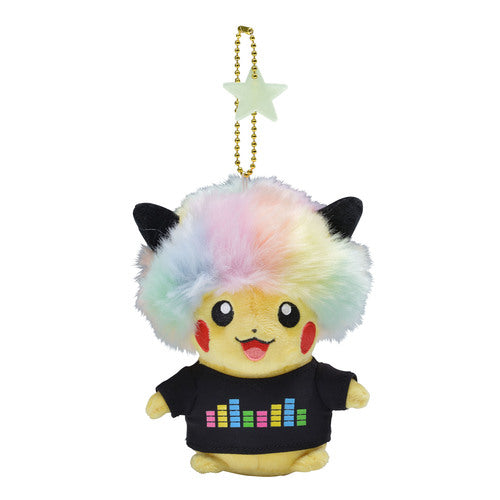 Pokemon Center 2018 Science is amazing Rainbow Afro Pikachu Plush Mascot Key chain