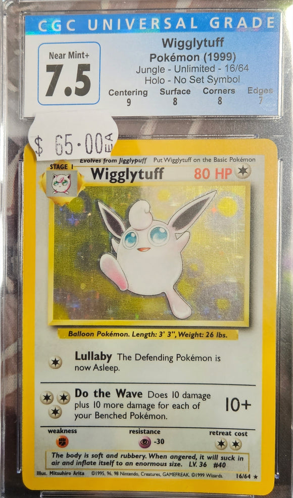 Wigglytuff jungle holo cgc 7.5