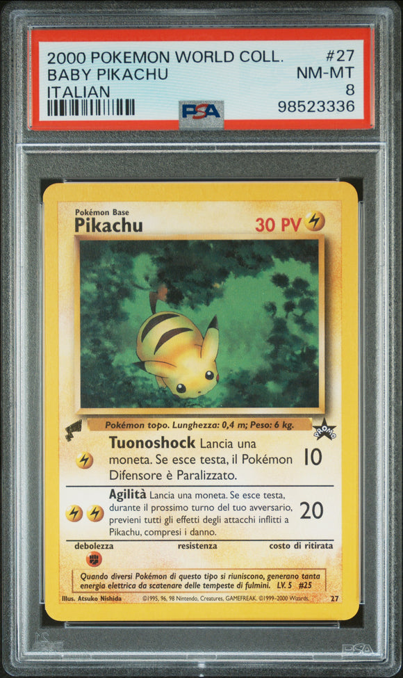 Baby Pikachu Black Star Promo 27 Psa 8