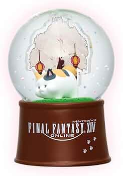 Final Fantasy XIV FF14 Glittering Snow Dome Snow Globe Figure Fat Cat