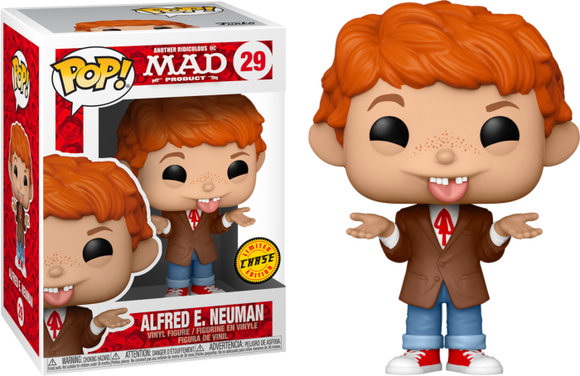 Mad TV Funko Pop Vaulted Chase Alfred E. Neuman #29 with Pop Protector