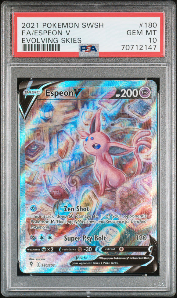Espeon V 180/203 Psa 10