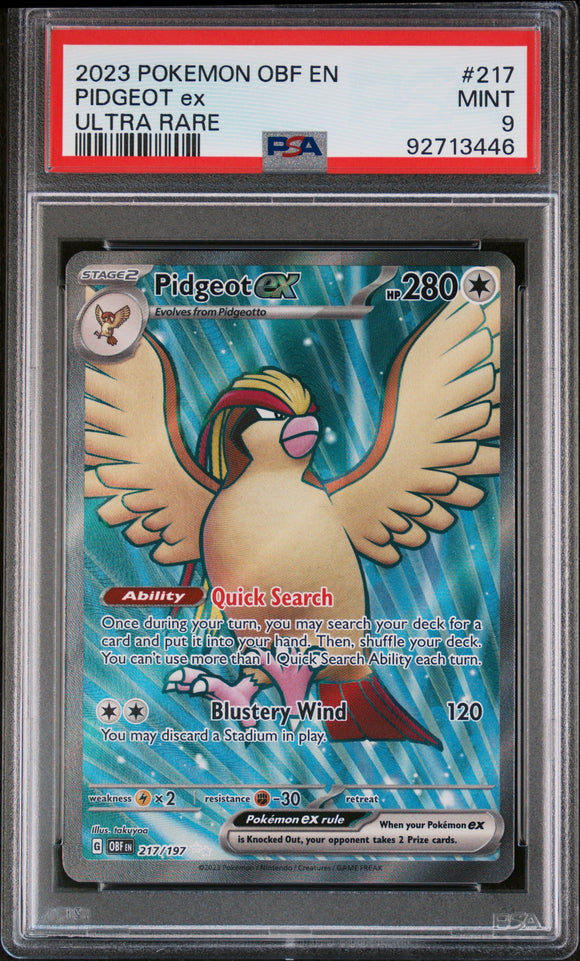 Pidgeot Ex 217/197 Psa 9