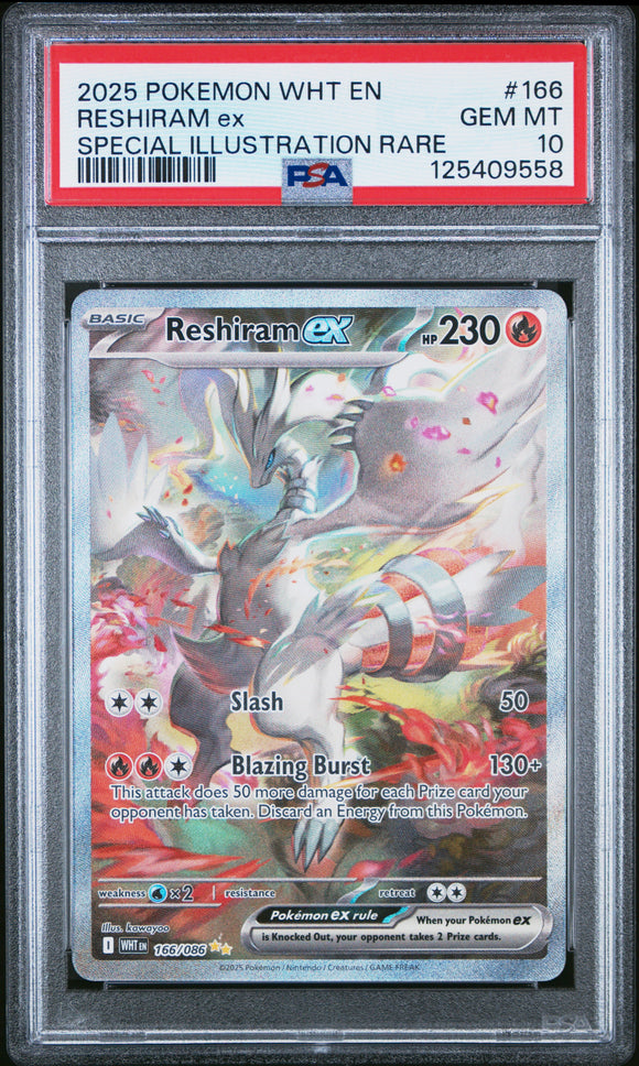 Reshiram Ex 166/086 Psa 10