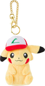 Pikachu with Ash Ketchum (Satoshi) Hat - Pokemon Center Plush Keychain Limited Edition