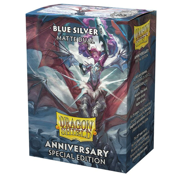 Dragon Shield Cobalt & Silver Sleeves 100 Pack