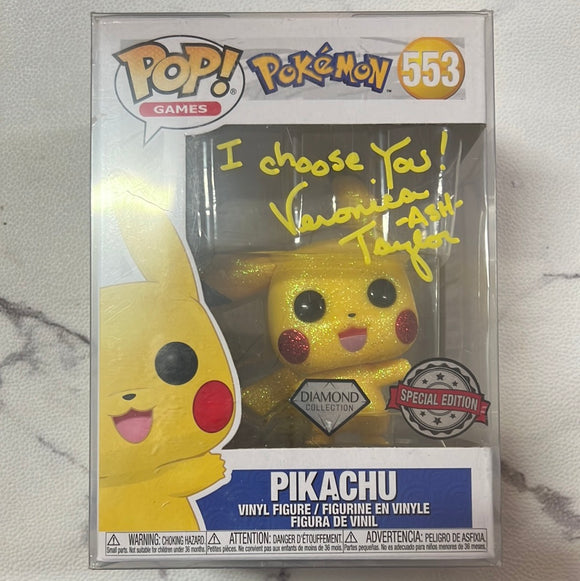 Signed  -  Pokemon Pikachu Waving Diamond Glitter 553 Pop Vinyl Figure Funko Exclusive