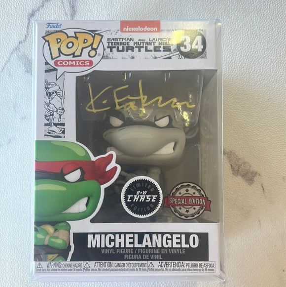 Signed Teenage Mutant Ninja Turtles Michelangelo Comic Exclusive Pop! Vinyl Figure #34