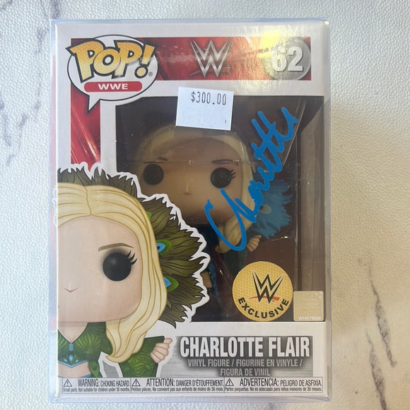 Signed Charlotte Flair Vinyl Figure #62 WWE Exclusive Shop Wrestling Diva