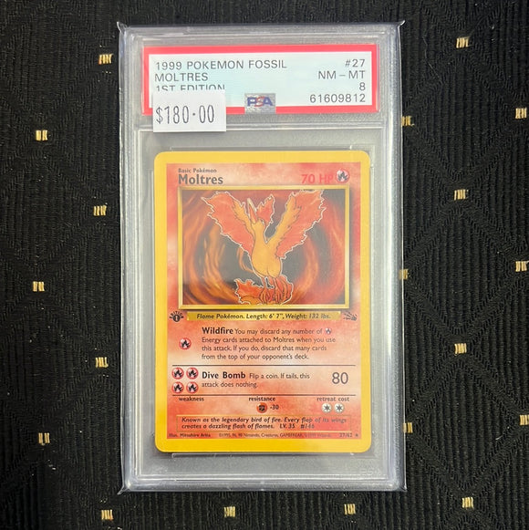 1999 Pokemon Fossil Molters 1St Edition Psa 8