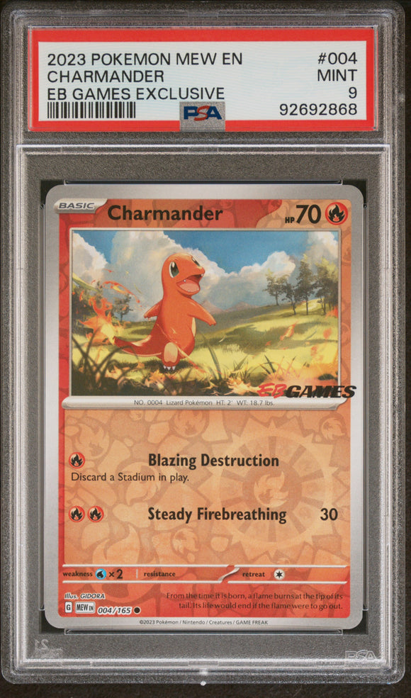Charmander 004/165 Eb Games Psa 9