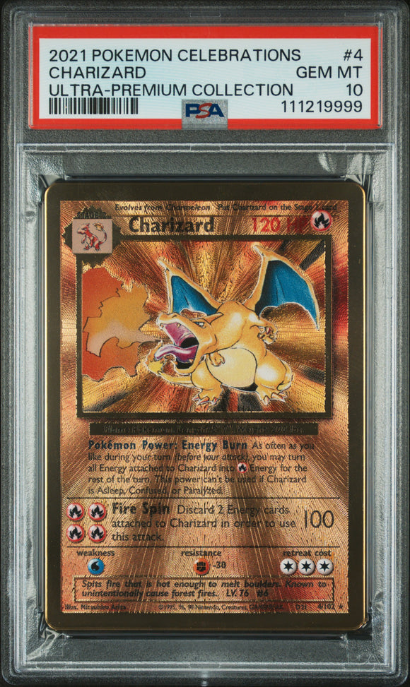 Charizard 4/102 Celebrations Metal Card Psa 10
