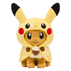 Eevee Pikachu Poncho Keychain Plush Pokemon Center Japan Official Poncho