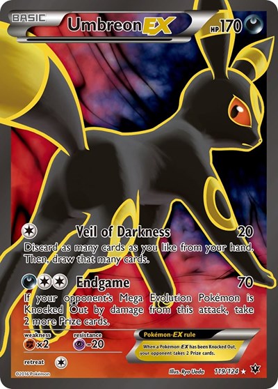 UMBREON EX 119/124 LIGHT PLAYED