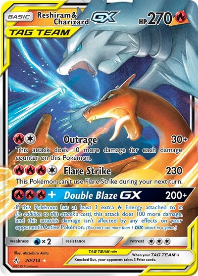 RESHIRAM & CHARIZARD GX 020/214