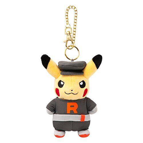 Pikachu in Team Rocket Outfit - Pokemon Center Plush Keychain Limited Edition