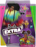 Barbie Extra Doll #1 in Furry Rainbow Coat with Pet Poodle Mattel Gift Set GVR04