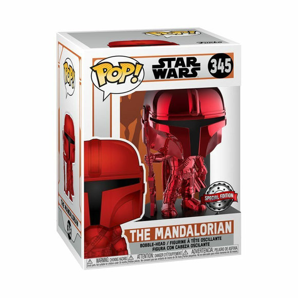 Mandalorian Red Metallic Chrome Exclusive Funko POP Star Wars