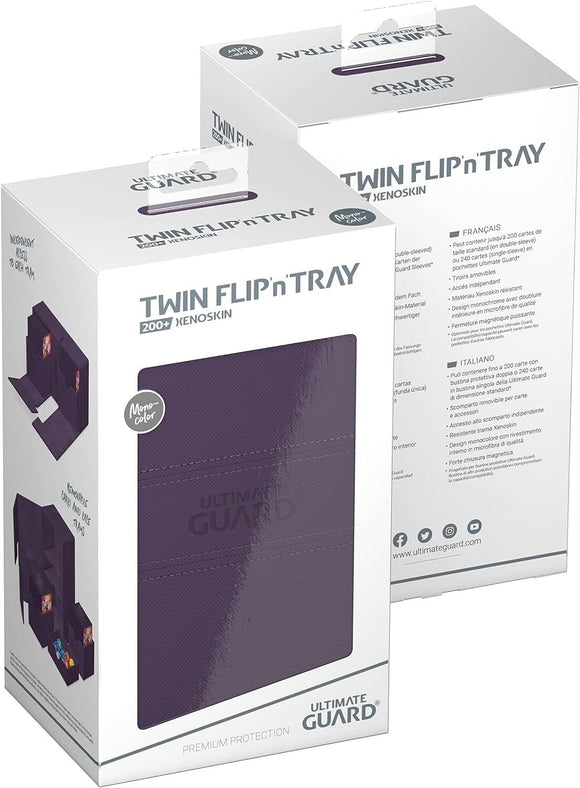 Ultimate Guard Twin Flip 'n' Tray 200+ Xenoskin Monocolor Purple Deck Box