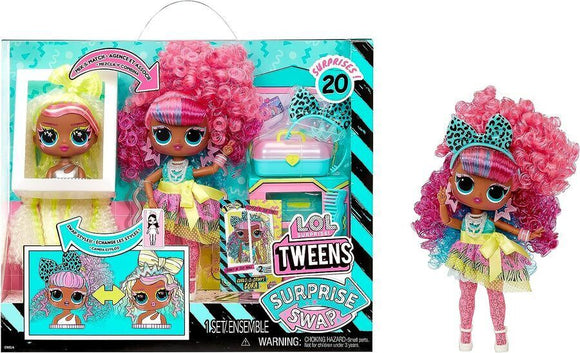 LOL Surprise Tweens Surprise Swap Curls-2-Crimps Cora Fashion Doll with 20+ Surp