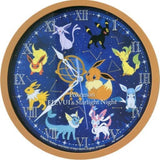 Pokemon Eevee And Starlight Night Premium Wall Clock Gold