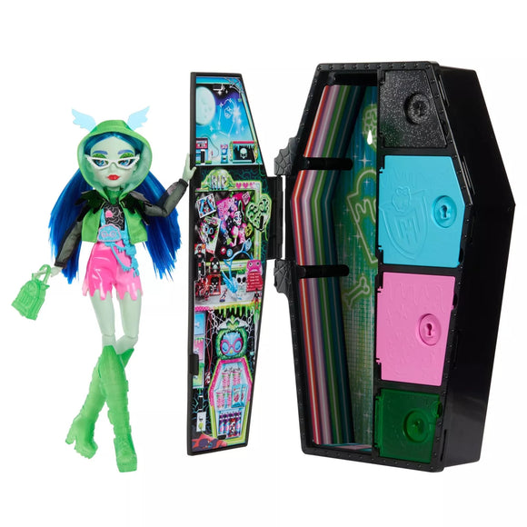 Monster High Doll and Fashion Set, Ghoulia Yelps Doll, Skulltimate Secrets: Neon