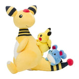 Pokemon Center Original Ampharos & Pikachu & Marill Plush Doll