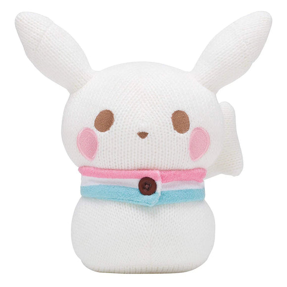 Pokemon Center Original Amigurumi Knitted Plush Doll Snowman Pikachu