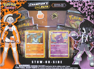 Pokemon TCG Champion's Path Special Pin Collection Stow on Side