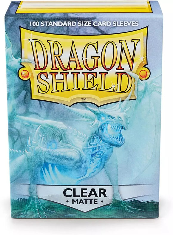 Dragon Shield Matte Clear (100) TCG Trading Card Pokemon Sleeves