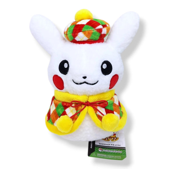 Pokemon Center Christmas Female Snowman Pikachu Plush 9
