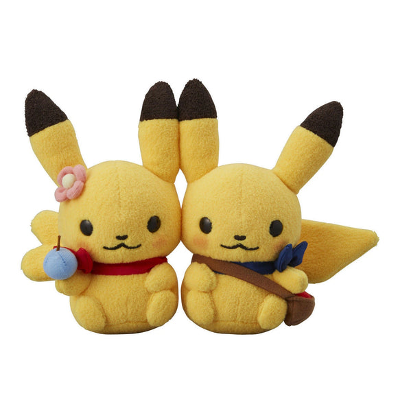 Pokemon Center Japan Pair Pikachu Little Tales Picnic Soft Plush Toys Doll