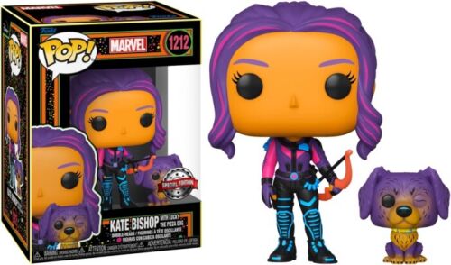 Kate Bishop with Lucky the Pizza Dog Funko Pop! Vinyl Blacklight #1212 Marvel