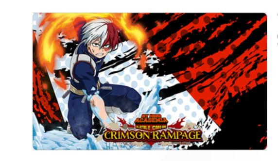 My Hero Academia Collectible Card Game Shoto Todoroki Playmat Wave 2 Crimson Rampage