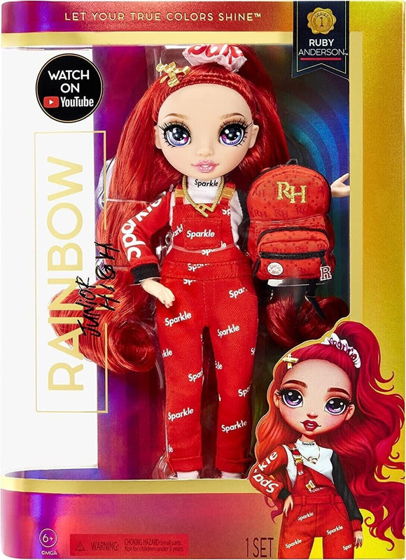 Rainbow High Junior High Ruby Anderson – Red Fashion Doll MGA