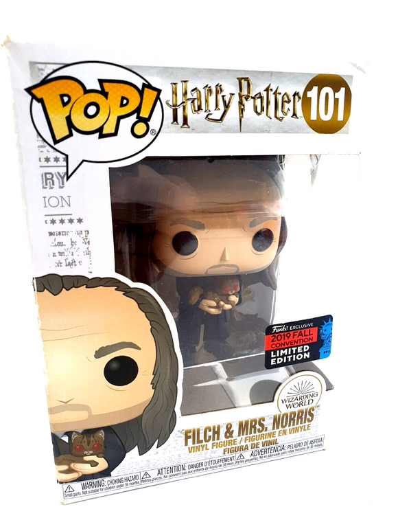 Pop! Funko Harry Potter Filch & Mrs Norris #101 2019 Vinyl Figurine 2019 Fall Co