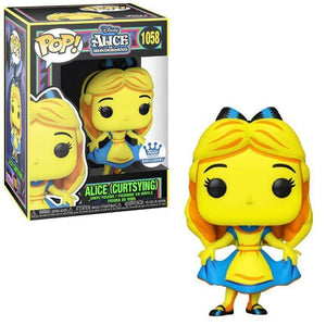 Alice Curtsying Funko Pop #1058 Blacklight A. in Wonderland Funko Shop Exclusive