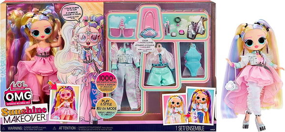 L.O.L. Surprise! OMG Sunshine Makeover Stellar Gurl Fashion Doll, Color Change