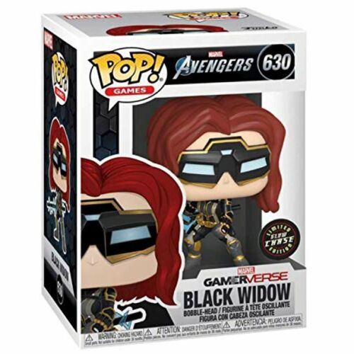 Funko Pop CHASE Avengers Game Black Widow (GITD) Figure w/ Protector